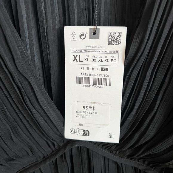 Zara - Black V-neck Top - Size XL - Picture 2 of 4